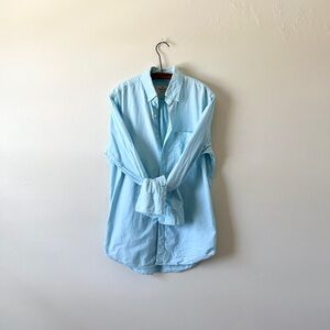 American Eagle Seriously Soft Bright Blue Cotton Classic Fit MT Tall Long Sleeve